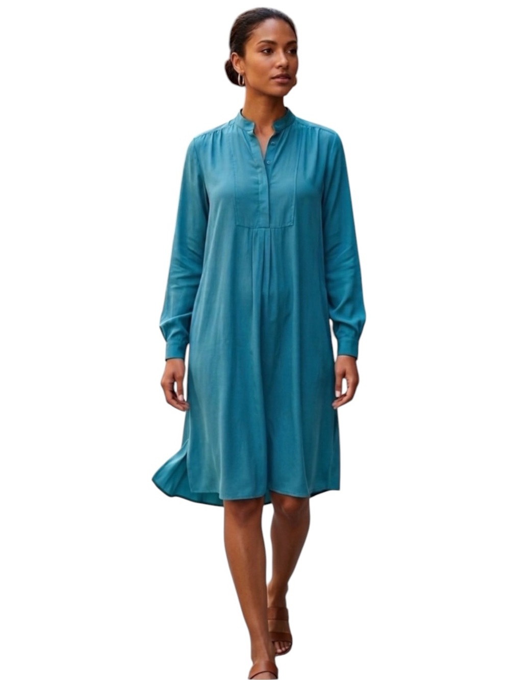 J. Peterman NWOT Long Sleeve Shirt Shift Dress size 14
